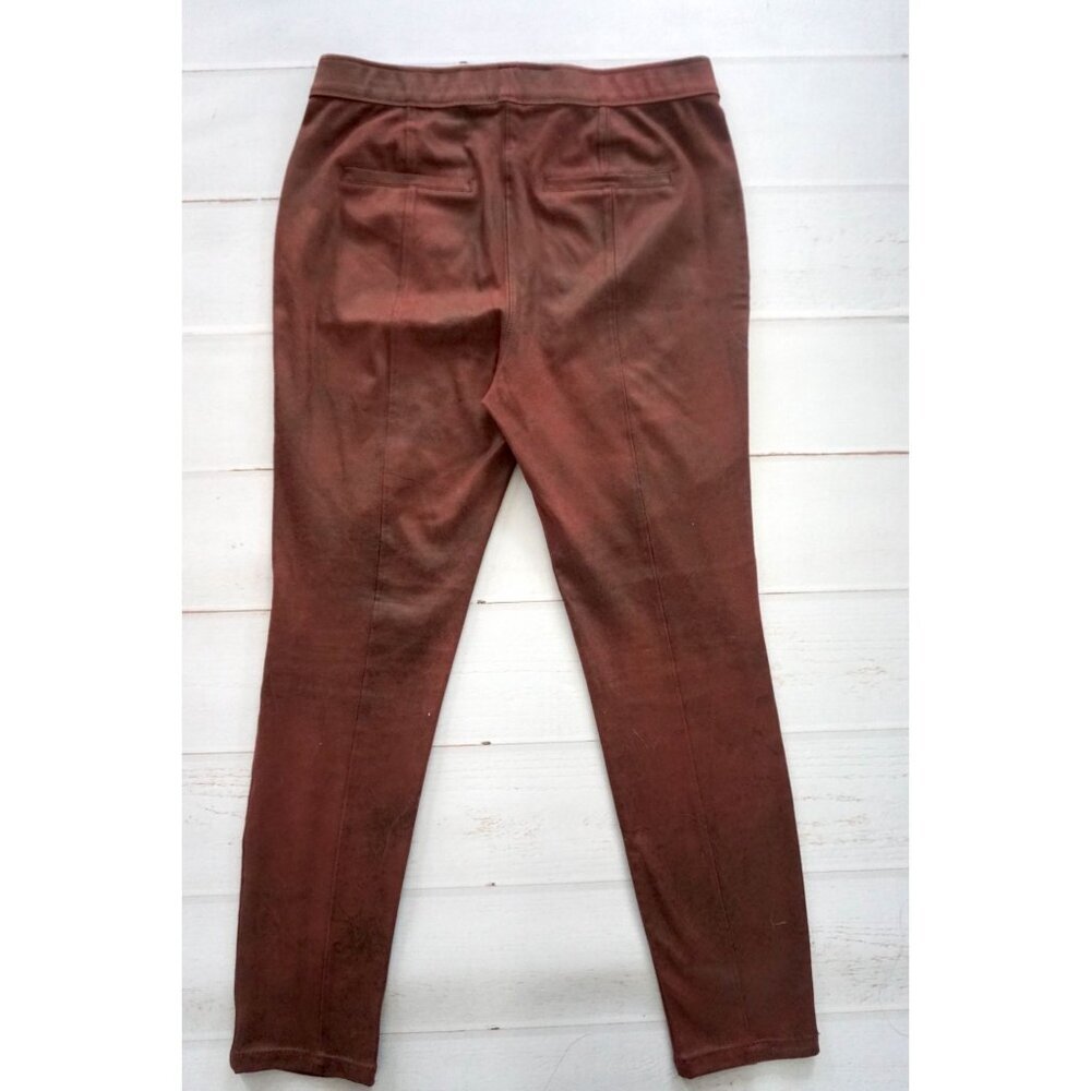 Free People Burgundy Faux Suede Leggings - Size 28 - Picture 4 of 5